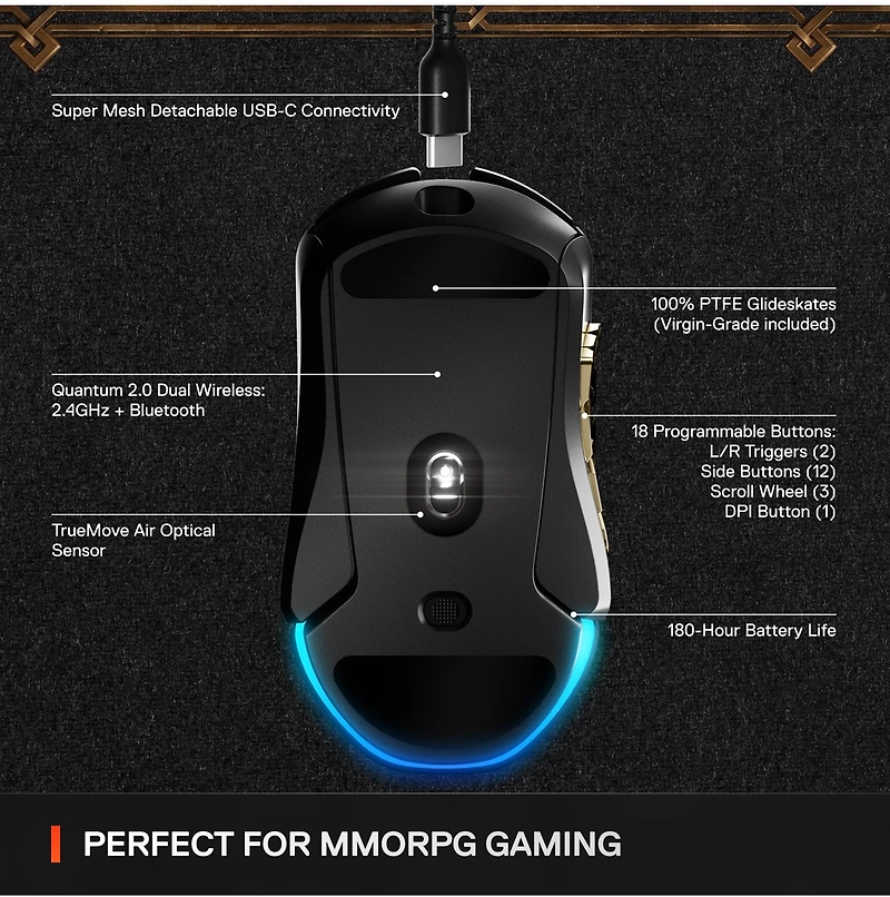 Steelseries Aerox 9 Wireless Mouse - World of Warcraft Edition
