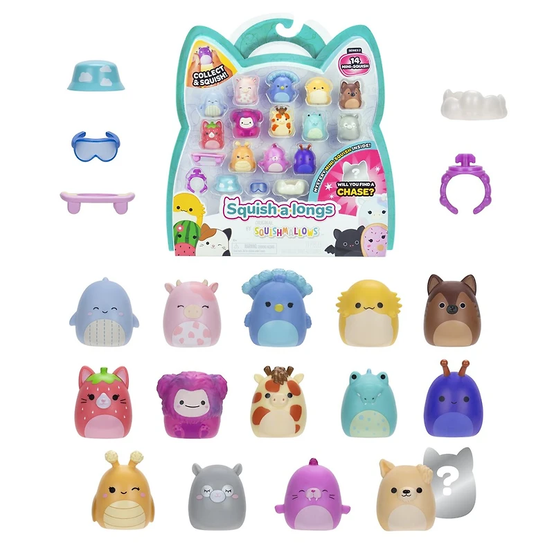 Squish-A-Longs - Set Of 14 Figures & Accessories - 14 Pack