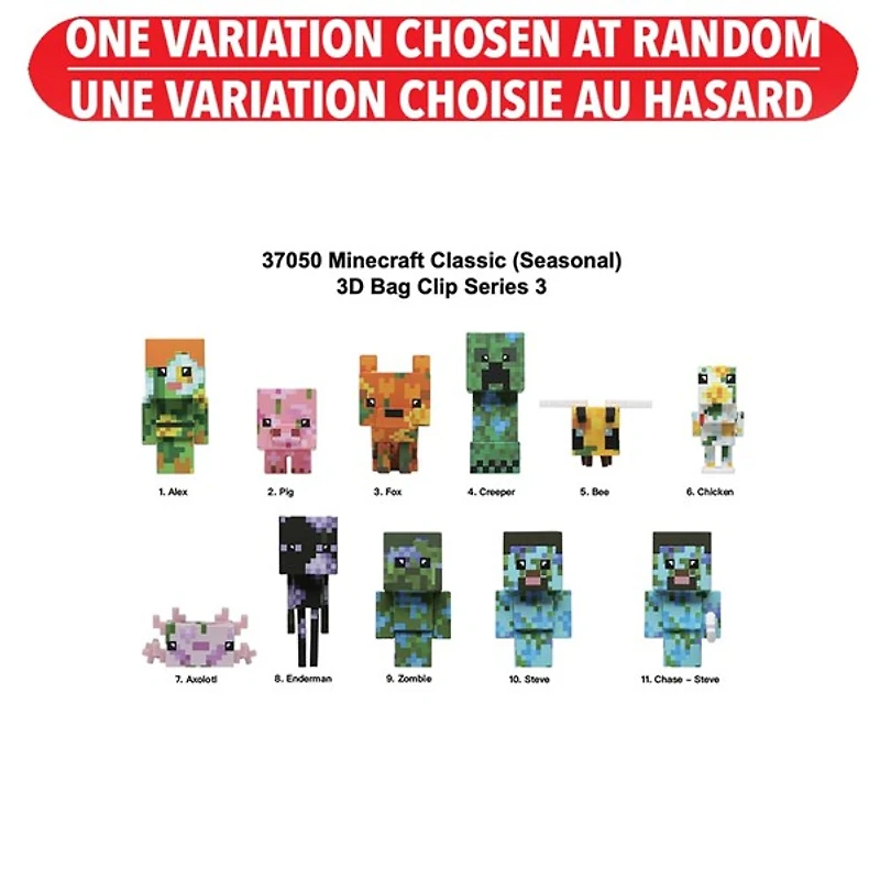Minecraft Figural Bag Clip – One Variation Chosen at Random