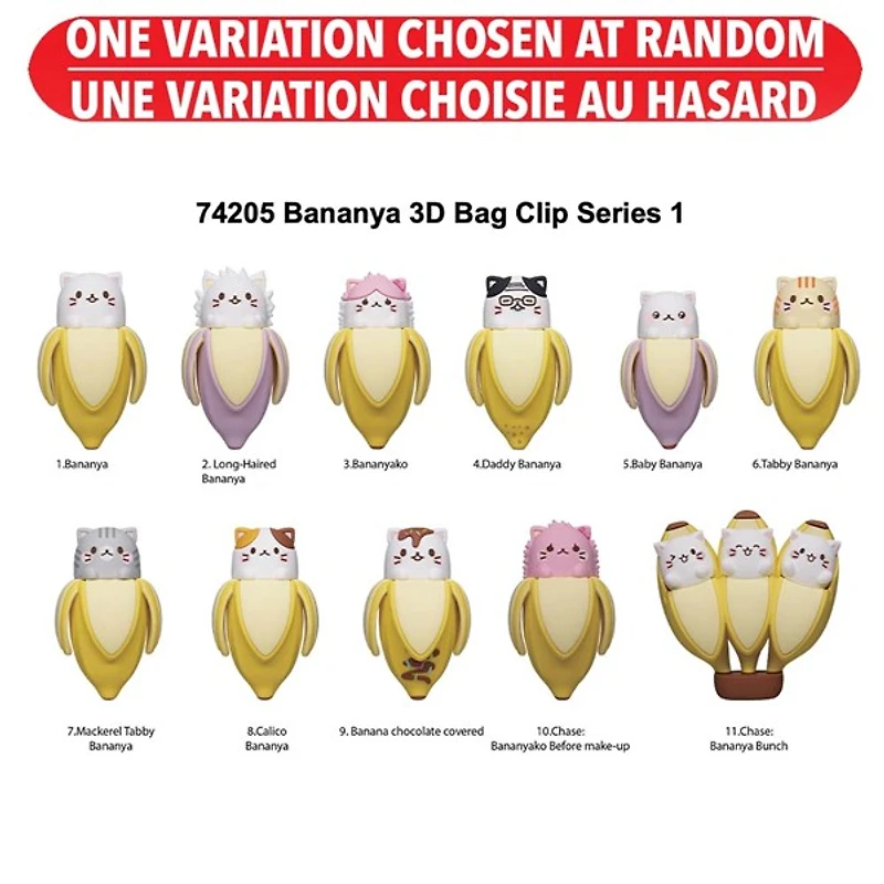 Bananya Figural Bag Clip – One Variation Chosen at Random