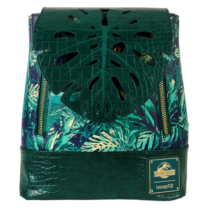 Loungefly : Jurassic World - Mini sac à dos à cordon lumineux Jungle Velociraptor 