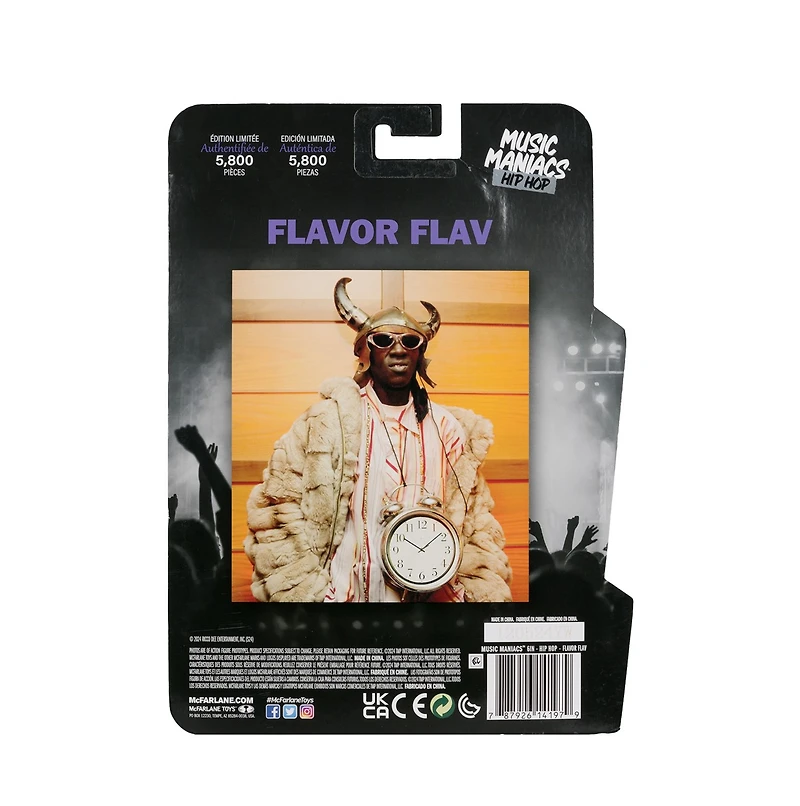 Music Maniacs Hip Hop Flavor Flav 6-Inch Action Figure 
