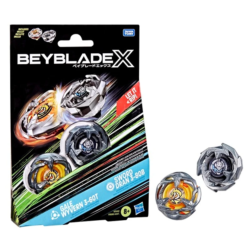 Beyblade X Gale Wyvern 3-60T & Sword Dran 3-80B Dual Pack Set 