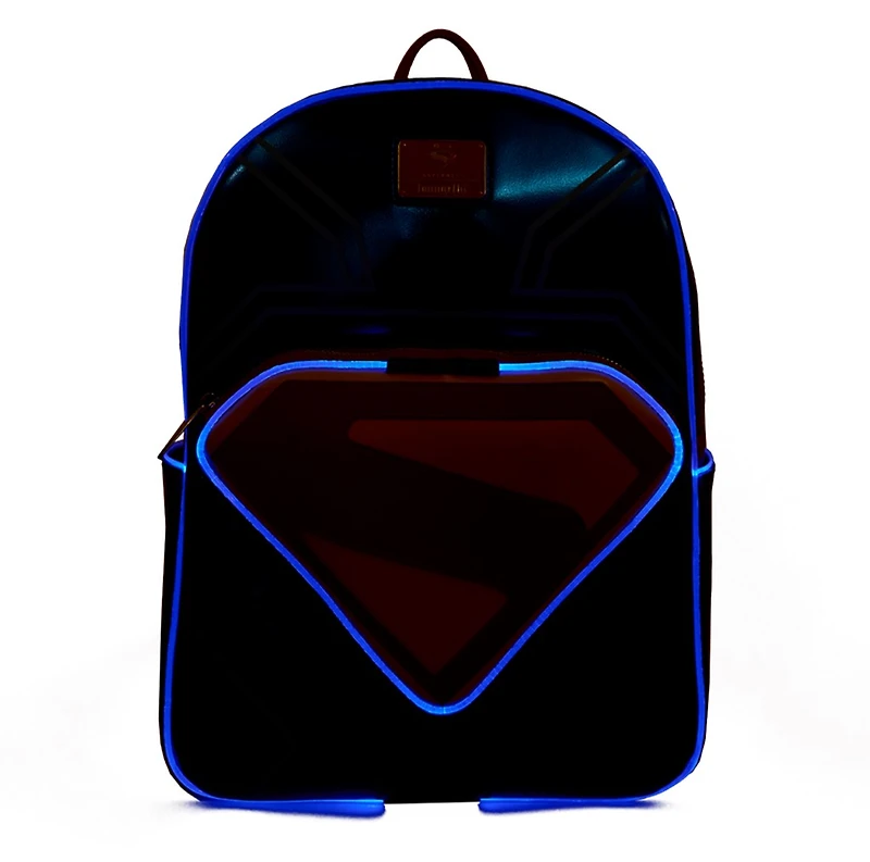 Superman Light Up Glow Full-Size Backpack 