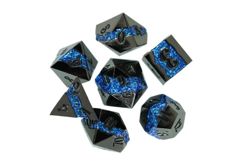 Biogenik 7-Piece Blue Sparkle Premium Dice Set 