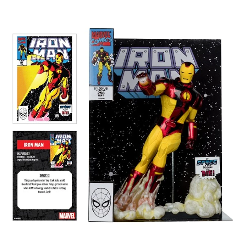 Marvel Iron Man 1:6th Scale Collectible with Scene & Comic (Iron Man #256) 