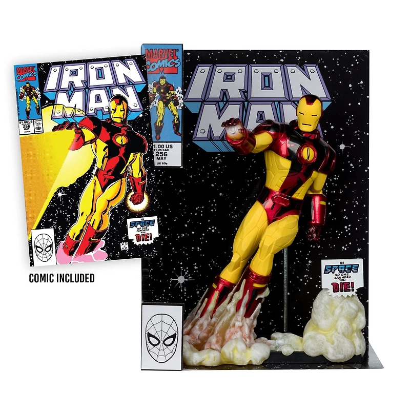 Marvel Iron Man 1:6th Scale Collectible with Scene & Comic (Iron Man #256) 