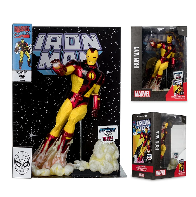 Marvel Iron Man 1:6th Scale Collectible with Scene & Comic (Iron Man #256) 