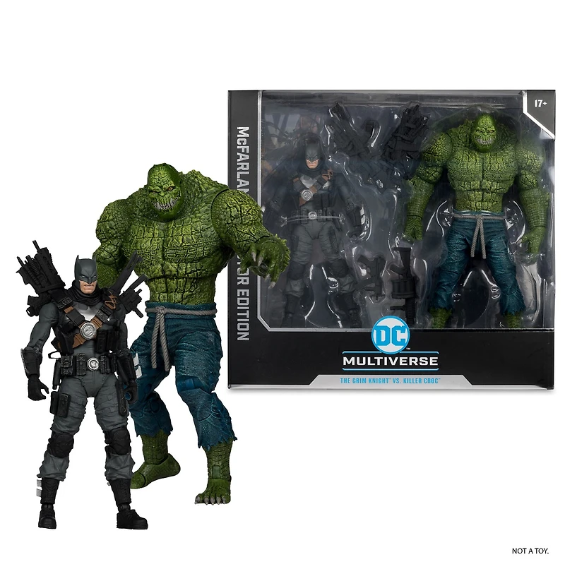 DC Multiverse The Grim Knight vs Killer Croc (Dark Multiverse) 7-Inch Figure and Mega Figure 