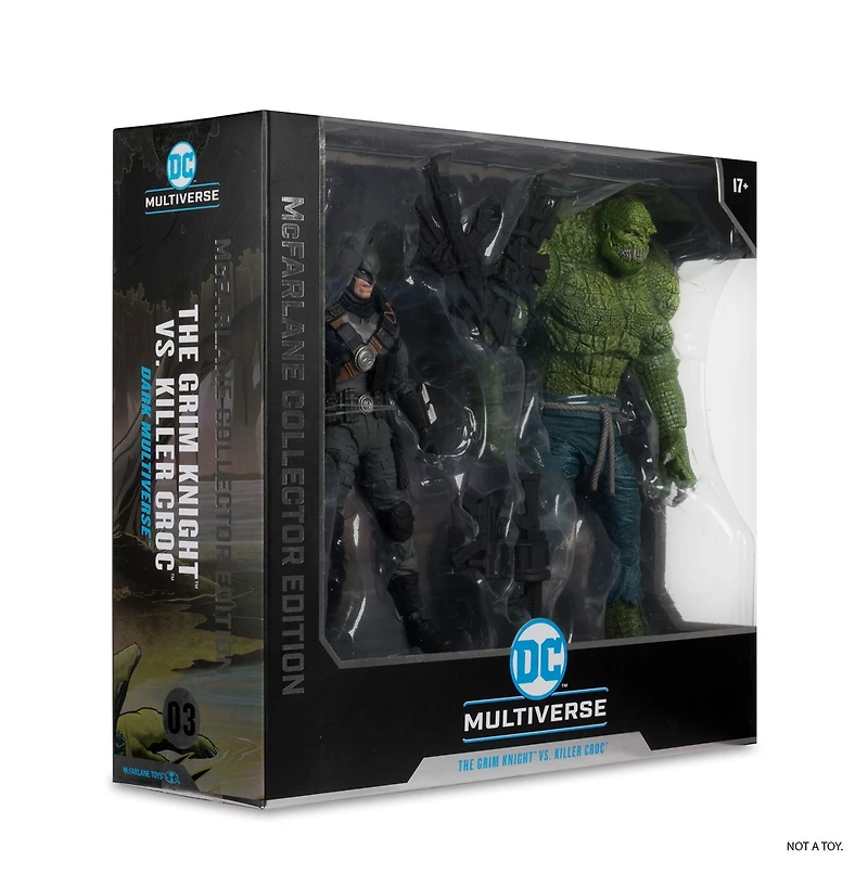 DC Multiverse The Grim Knight vs Killer Croc (Dark Multiverse) 7-Inch Figure and Mega Figure