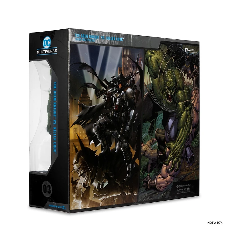 DC Multiverse The Grim Knight vs Killer Croc (Dark Multiverse) 7-Inch Figure and Mega Figure