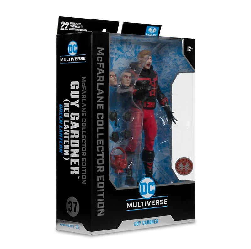 DC Multiverse Guy Gardner (Red Lantern) 7-Inch Action Figure McFarlane Collector Edition #37 (Red Platinum Edition)