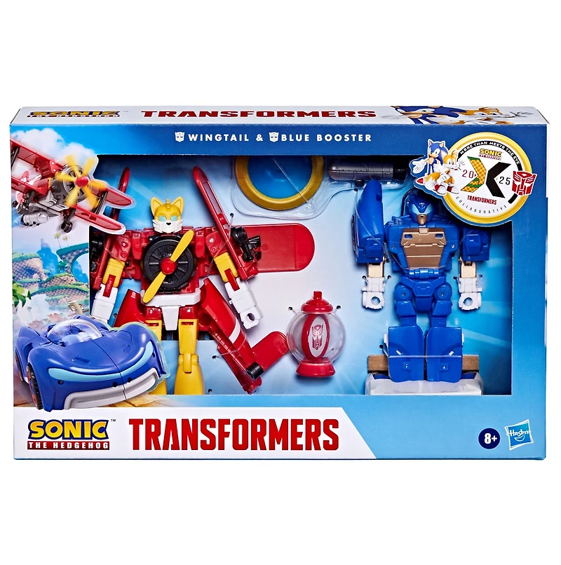 Transformers Collaborative Sonic the Hedgehog x Transformers Wingtail and Blue Booster Action Figure 