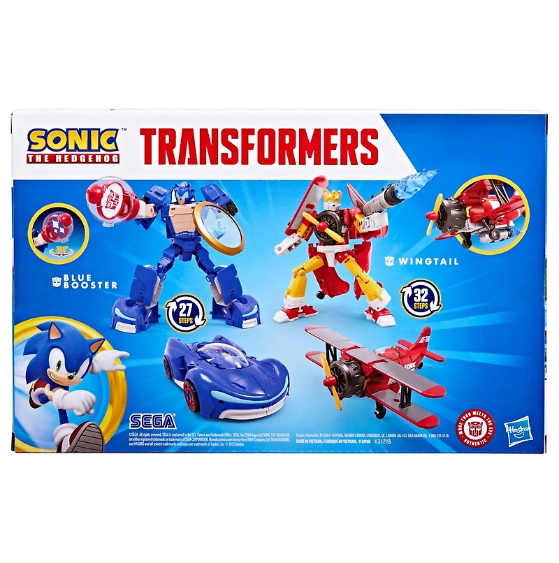 Transformers Collaborative Sonic the Hedgehog x Transformers Wingtail and Blue Booster Action Figure 