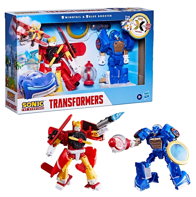 Transformers Collaborative Sonic the Hedgehog x Transformers Wingtail and Blue Booster Action Figure 