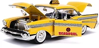 Jada 1957 Chevrolet Bel Air Taxi Yellow with Deadpool Die-cast Figure Marvel Series 1/24 Die-cast Vehicle Replica