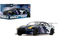 Jada Hollywood Rides 1:32 Scale Die-Cast 2009 Nissan GT-R (R35) Ben Sopra Godzilla – Opening Doors, Rubber Tires