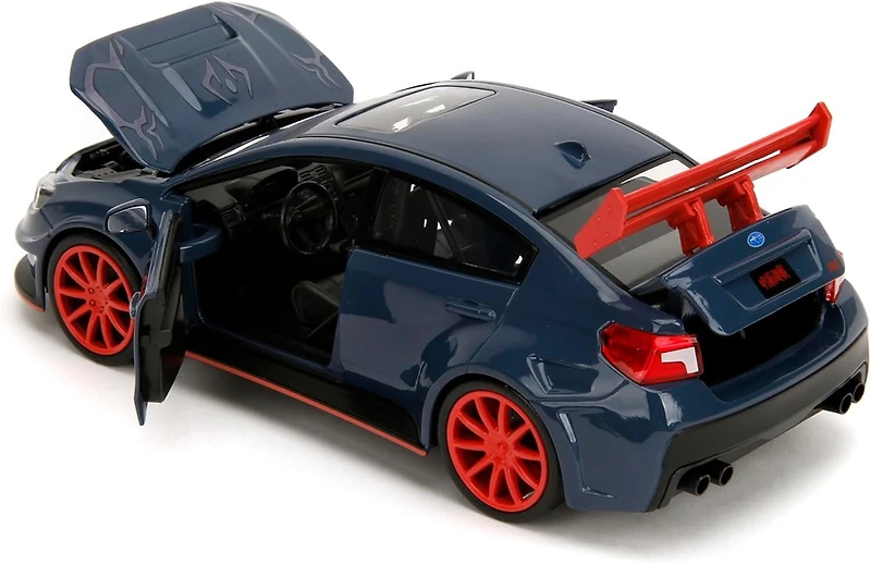 Jada Toys 2016 Subaru WRX STI w/Yuji Itadori Die-Cast Figure, Jujutsu Kaisen 1:24 Scale 