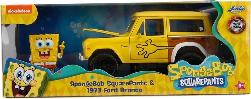 Jada Hollywood Rides 1:24 Scale Die-Cast 1972 Ford Bronco with Spongebob Figure 