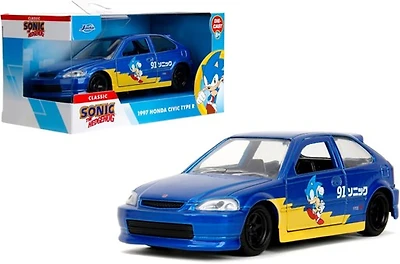 Jada Toys Sonic The Hedgehog with 1997 Honda Civic Type-R Die-Cast Car – 1:32 Scale 