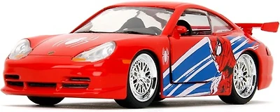 Jada Hollywood Rides Spider-Man Porsche 911 GT3 RS 1:32 – Die-Cast Vehicle Paint, Opening Doors Marvel Theme – Red/Blue