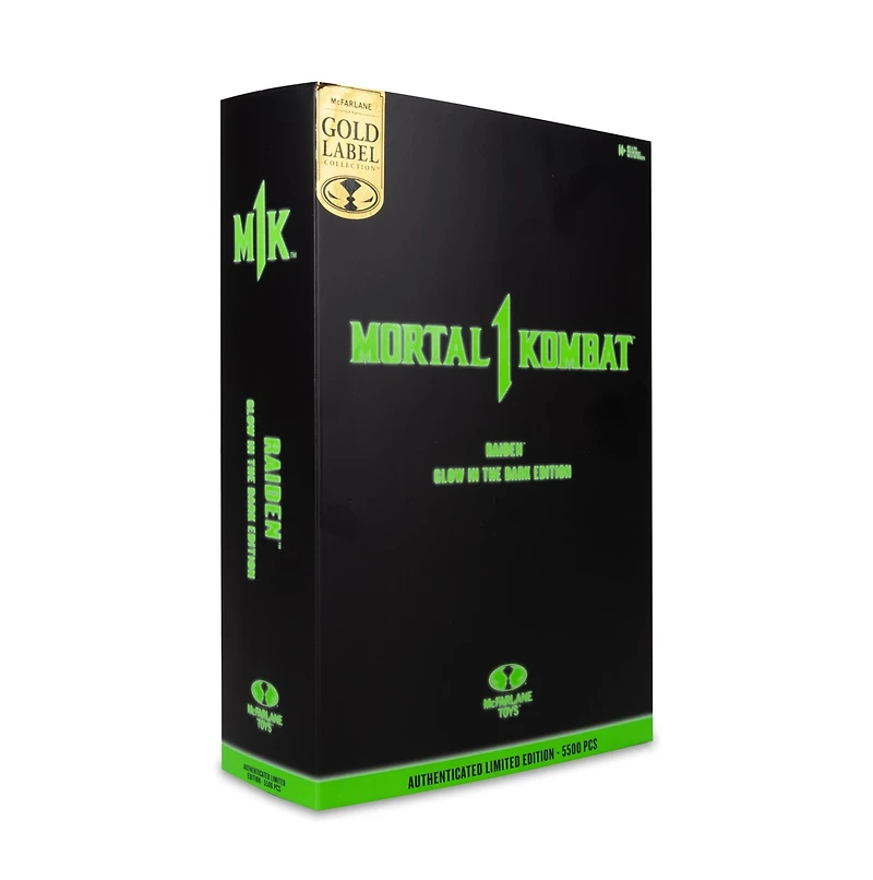 Mortal Kombat Raiden Glow In The Dark Edition Gold Label 7-Inch Action Figure 