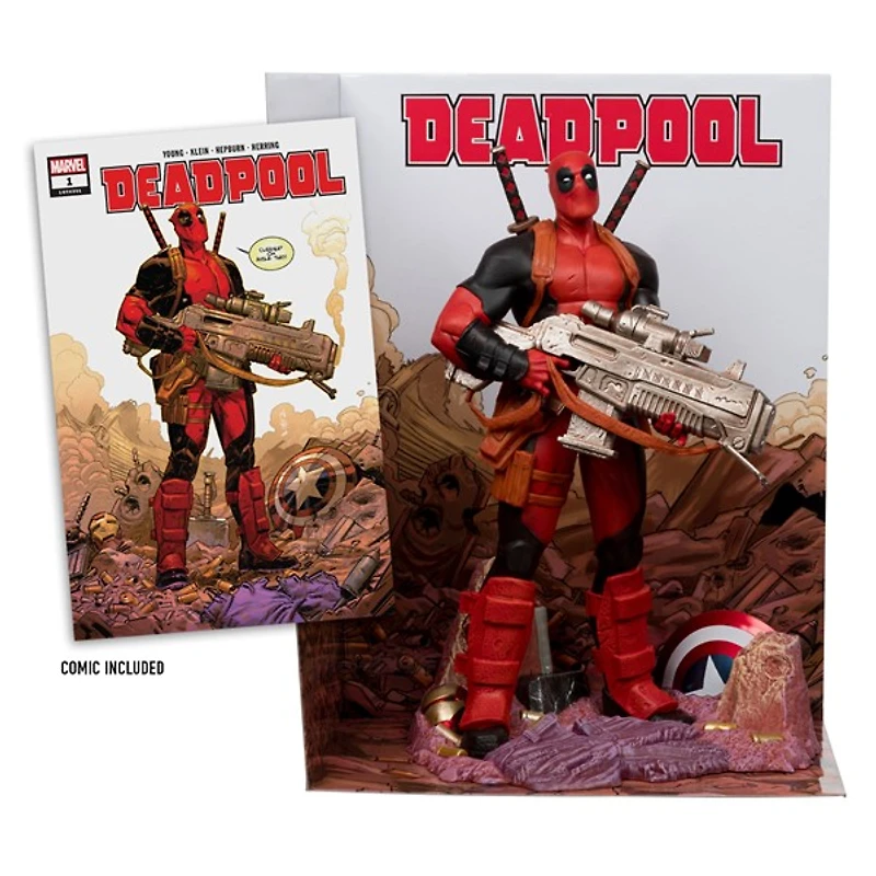 Marvel Deadpool 1:6th Scale Collectible with Scene & Comic (Deadpool #1) 