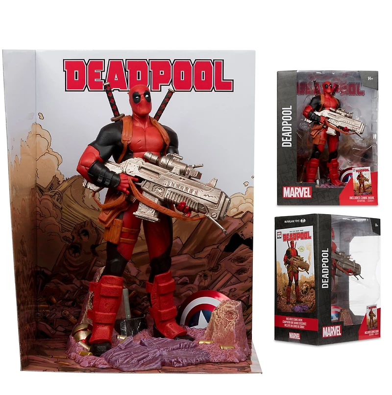 Marvel Deadpool 1:6th Scale Collectible with Scene & Comic (Deadpool #1) 
