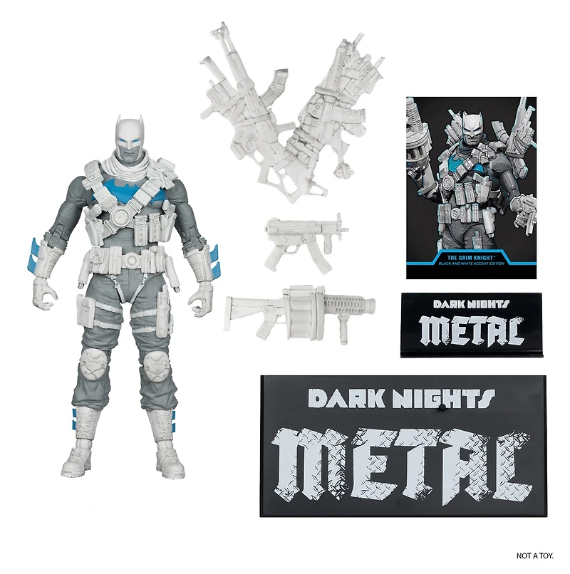 DC Multiverse The Grim Knight (Dark Nights Metal) Black & White Accent Edition Gold Label 7-Inch Action Figure