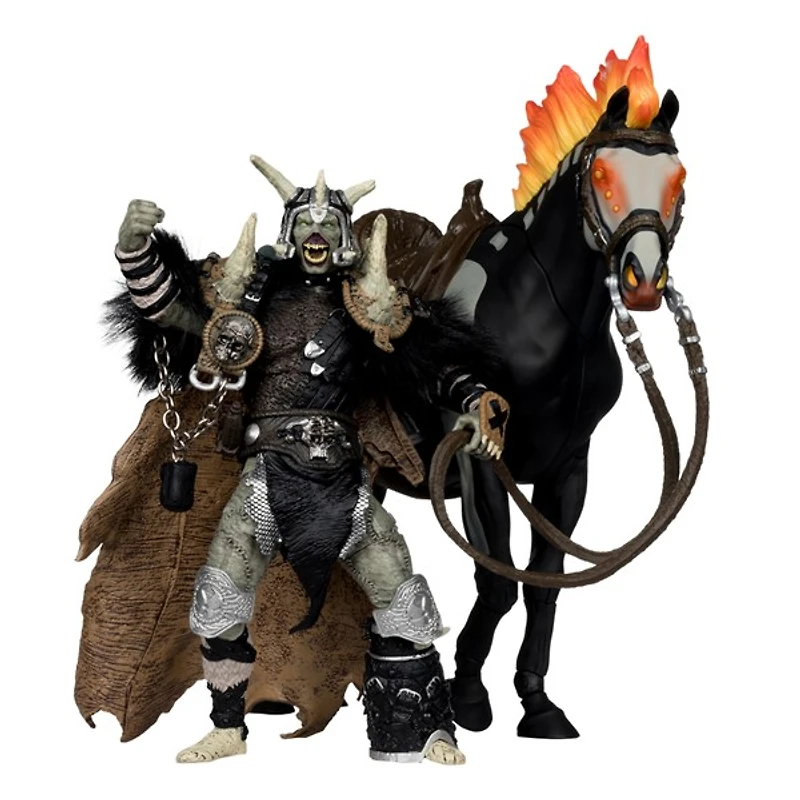 Bloodaxe with Horse (Spawn: The Dark Ages) Gold Label 7-Inch Action Figure 2 pack with McFarlane Toys Digital Collectible