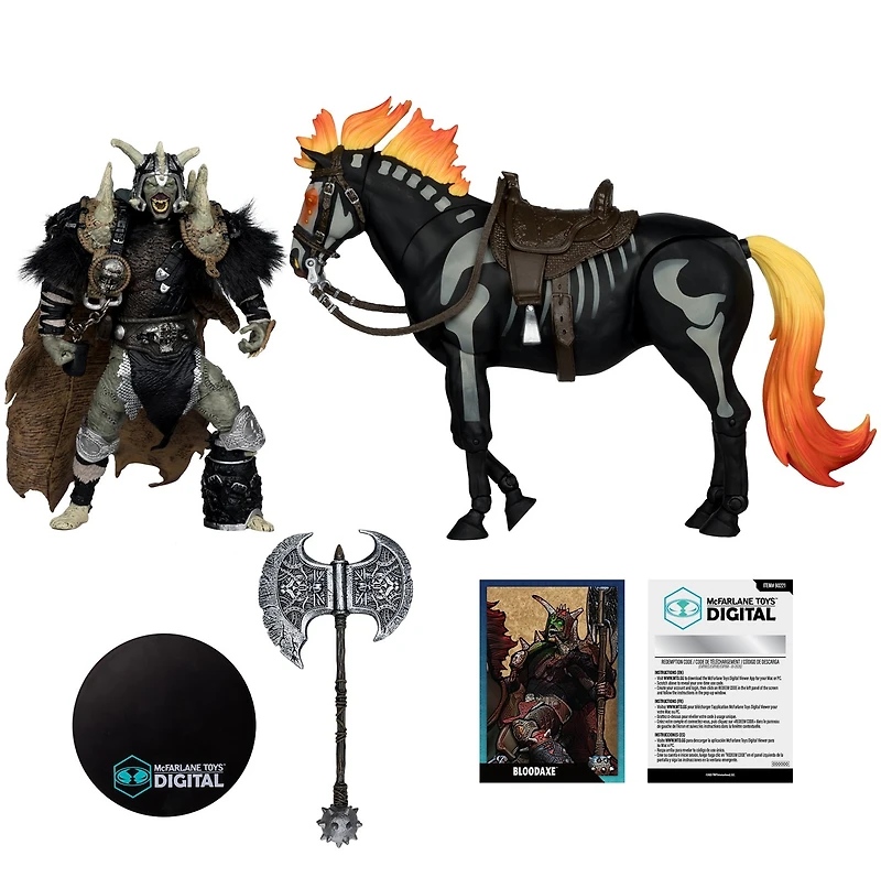 Bloodaxe with Horse (Spawn: The Dark Ages) Gold Label 7-Inch Action Figure 2 pack with McFarlane Toys Digital Collectible