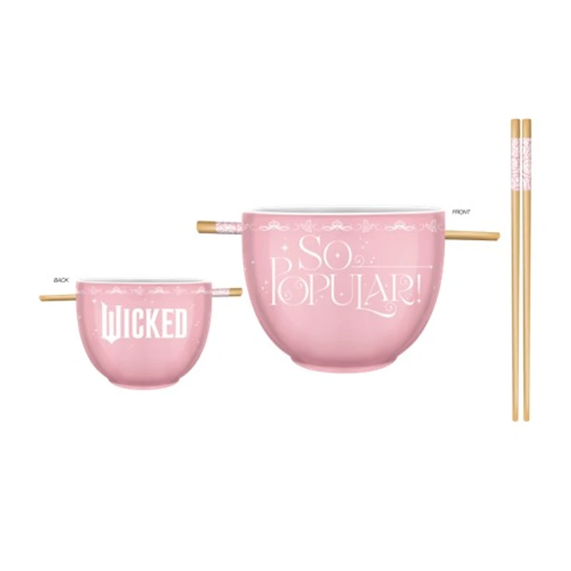 Wicked Ramen Bowl with Chopsticks - Pink 