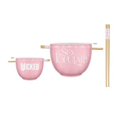Wicked Ramen Bowl with Chopsticks - Pink 