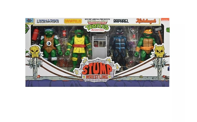 Teenage Mutant Ninja Turtles Cartoon Stump Wrestling Turtles 7" Scale NECA Action Figures - 4 Pack 