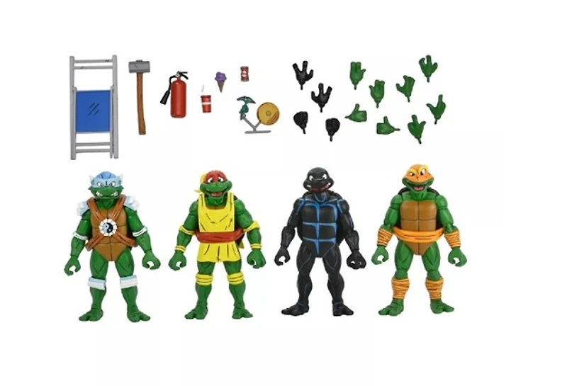 Teenage Mutant Ninja Turtles Cartoon Stump Wrestling Turtles 7" Scale NECA Action Figures - 4 Pack 