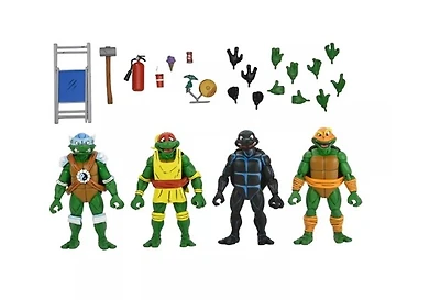 Teenage Mutant Ninja Turtles Cartoon Stump Wrestling Turtles 7" Scale NECA Action Figures - 4 Pack 
