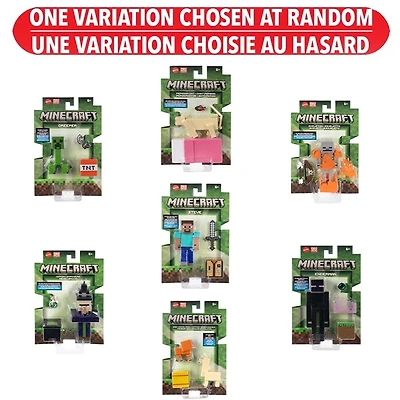 Minecraft 3" Core Figure Assortment – One Variation Chosen at Random