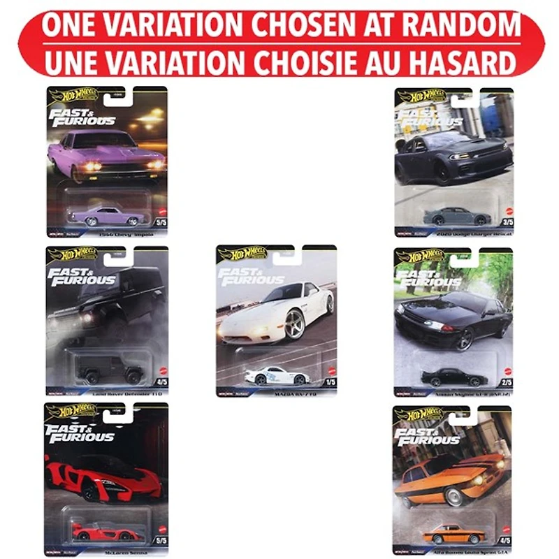 Hot Wheels Premium: Fast & Furious - Assortment – One Variation Chosen at Random