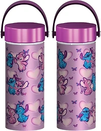 Stitch & Angel Pink Hearts Stainless Steel Water Bottle 