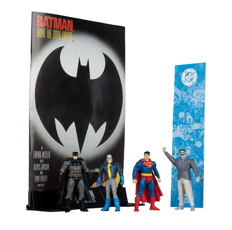 DC Direct Page Punchers 4 Pack Batman, Son of Batman, Superman & The Joker (The Dark Knight Returns) Gold Label 3-Inch Figures with Comic