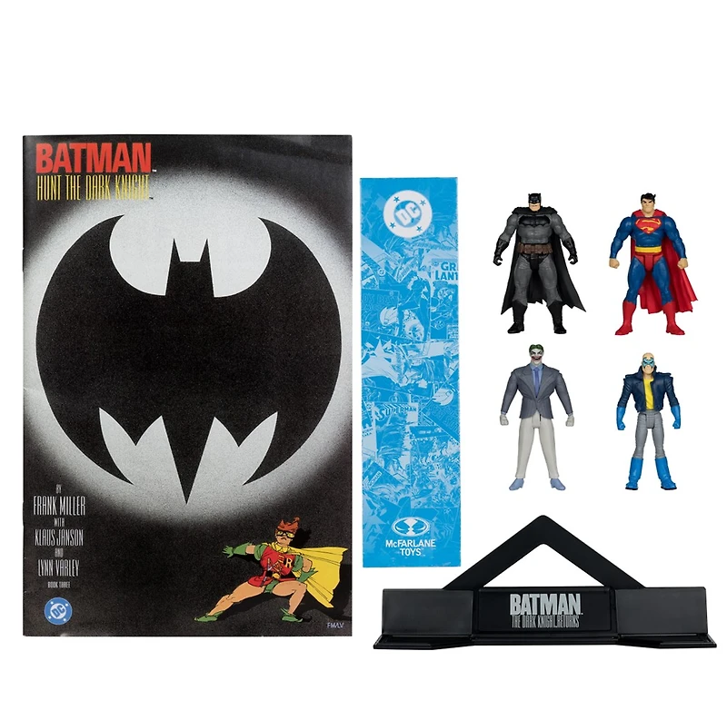 DC Direct Page Punchers 4 Pack Batman, Son of Batman, Superman & The Joker (The Dark Knight Returns) Gold Label 3-Inch Figures with Comic