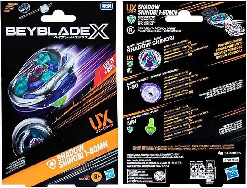 Beyblade X Shadow Shinobi 1-80MN UX Starter Pack Set 