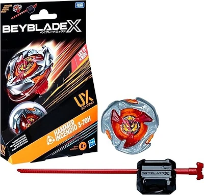 Beyblade X Hammer Incendio 3-70H UX Starter Pack Set with Balance Type Top and Launcher 