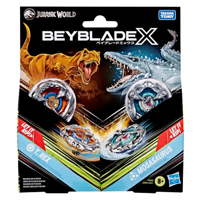 Beyblade X Jurassic World T. Rex vs. Mosasaurus Dual Pack Set