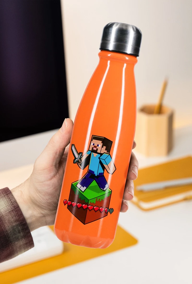 Minecraft Steve Aluminium Water Bottle 600ml