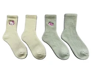 Hello Kitty: Bow Embroidered Cushoin  Socks - 2 Pack