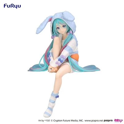Hatsune Miku - Noodle Stopper Figure -Rabbit Ear Hood Pajama Blue Color 