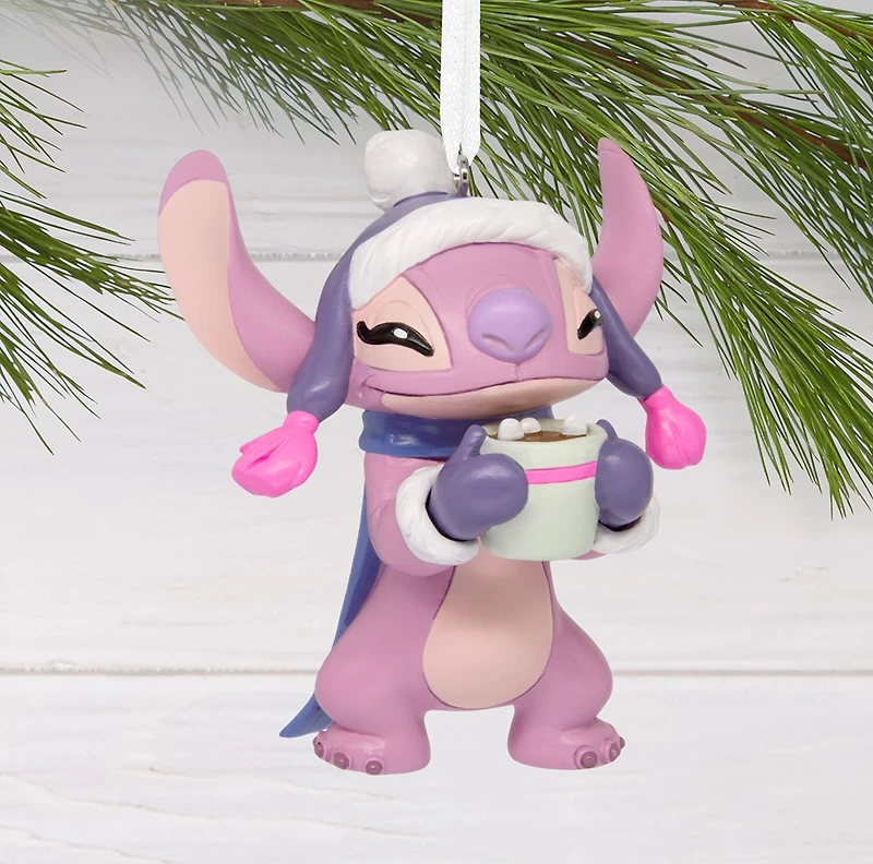 Disney Stitch Angel With Hot Cocoa Hallmark Ornament 