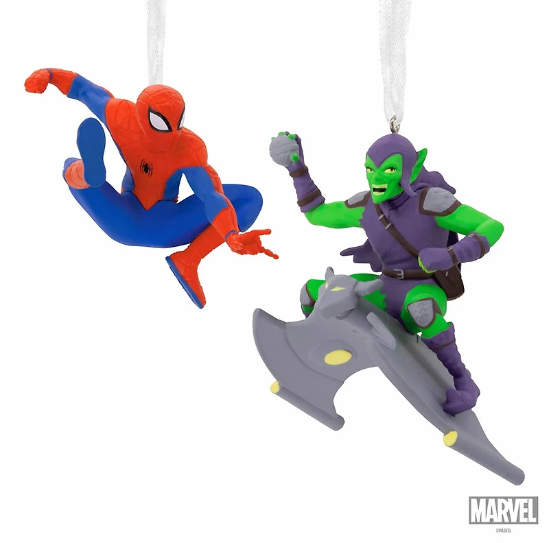 Hallmark Marvel Spider-Man and Green Goblin Christmas Ornaments, Set of 2 