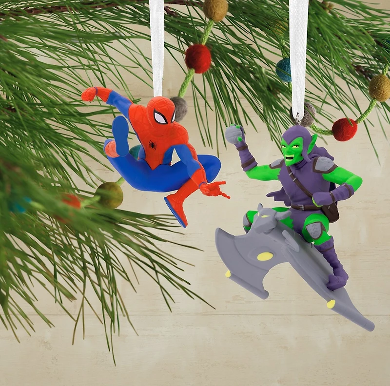 Hallmark Marvel Spider-Man and Green Goblin Christmas Ornaments, Set of 2 